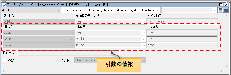イベントの引数