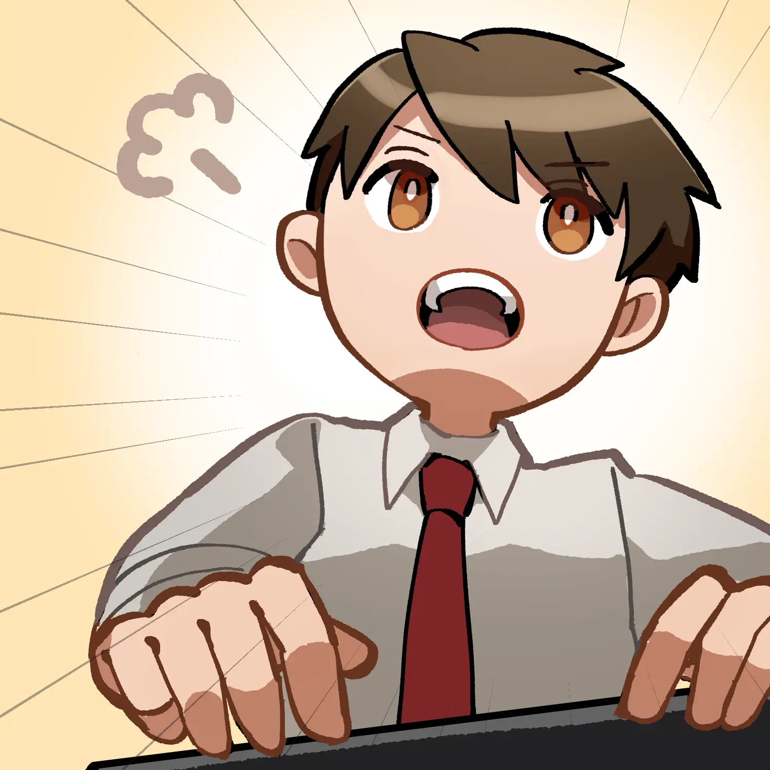 奮起するタカシ