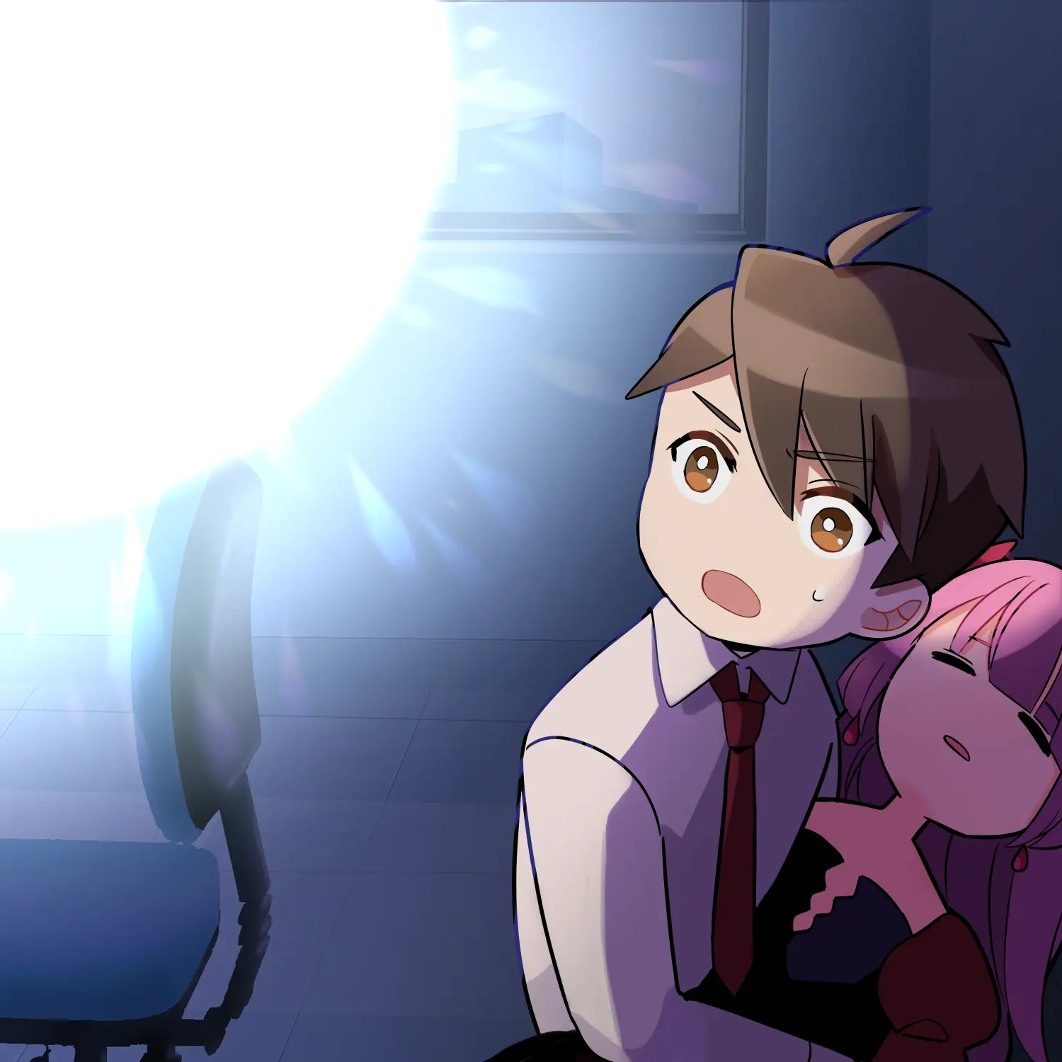 謎の球体に戸惑うタカシ