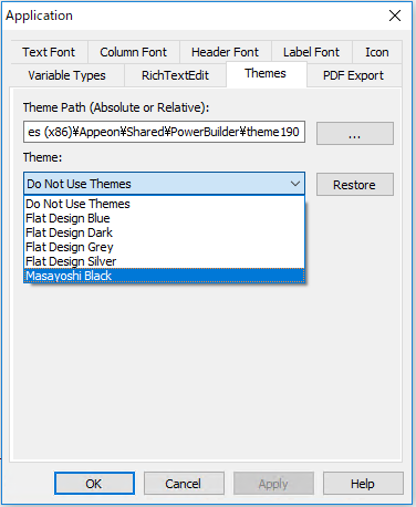 アプリケーションダイアログ