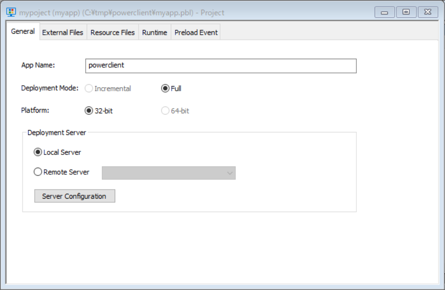 プロジェクト作成画面