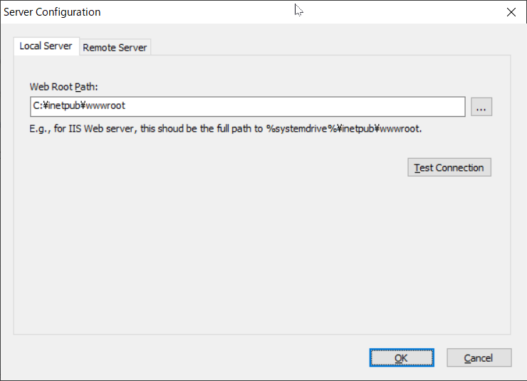 Webサーバー設定画面
