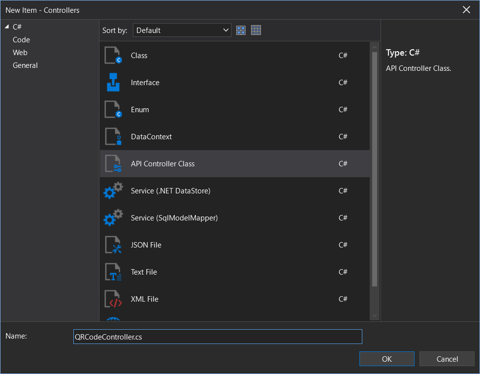コントローラー追加画面