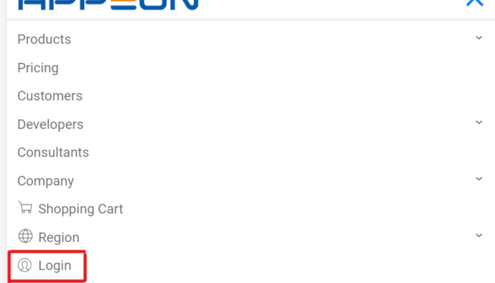 ログインメニュー